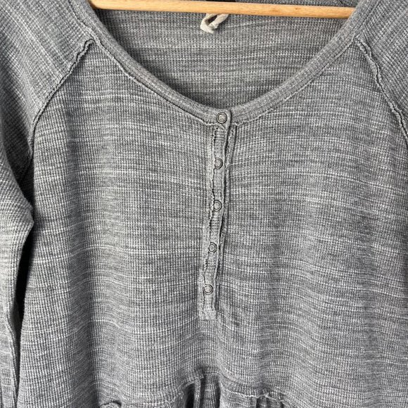 We the Free Long Sleeve Thermal Henley Peplum Top - Picture 4 of 6